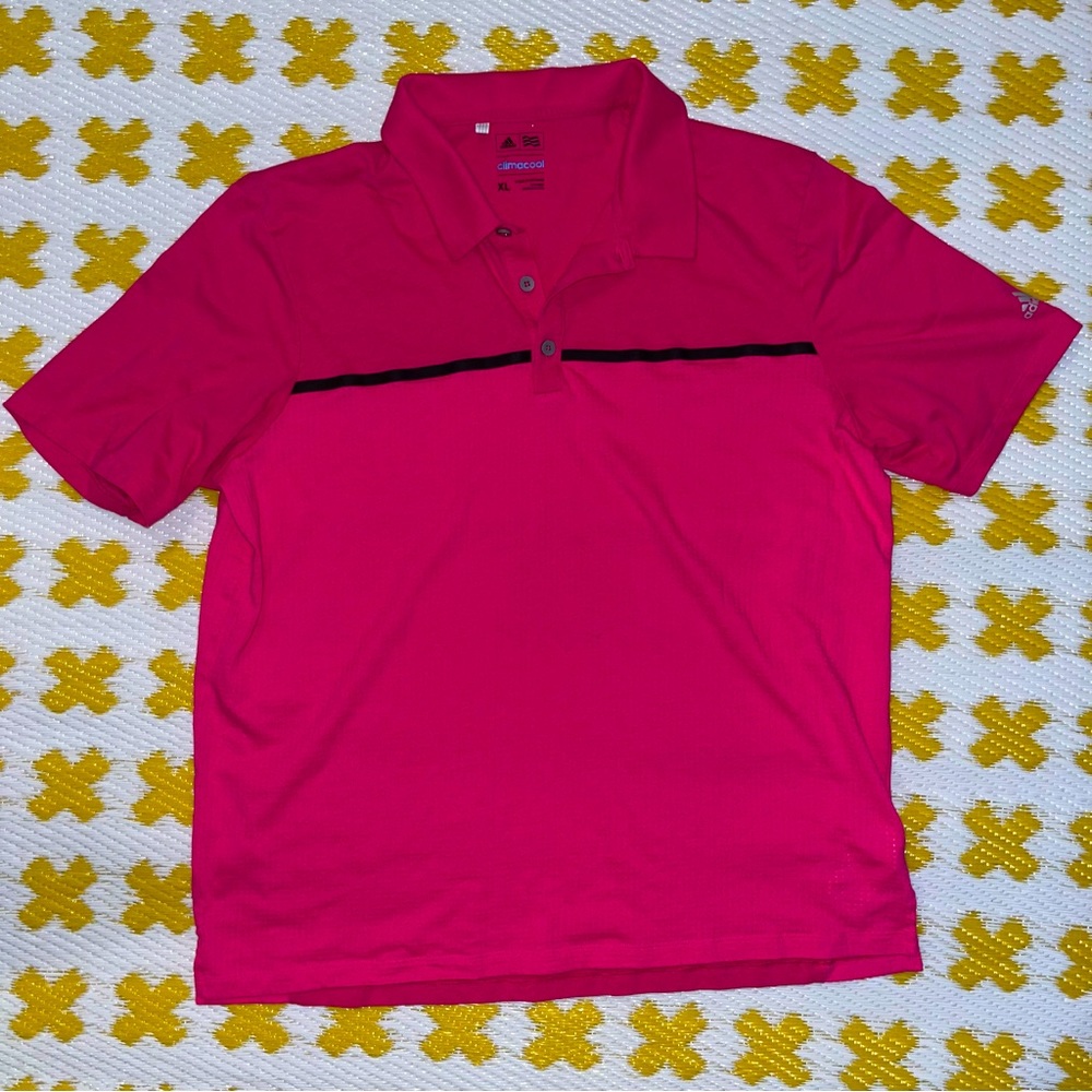 Men’s adidas climacool pink polo shirt